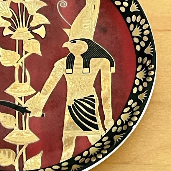 Egyptian Porcelain Plate Trinket Tray Fathi Mahmoud Egypt Limoges King Tut - Picture 4 of 9